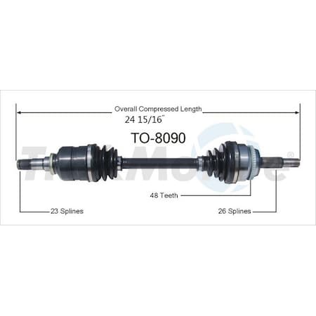 Surtrack Axle Cv Axle Shaft, To-8090 TO-8090